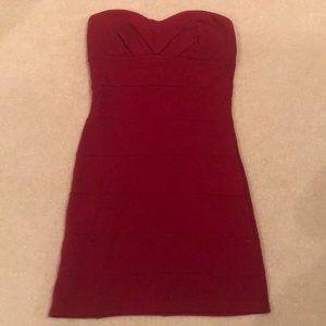 Red Strapless Cocktail Dress